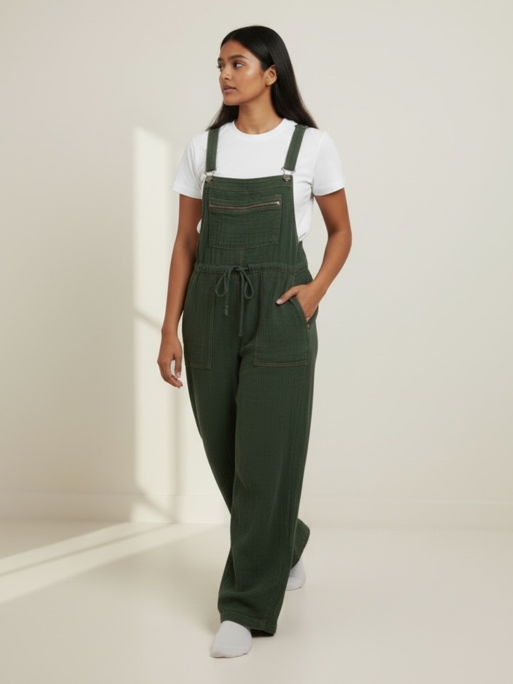 Urban Outfitters Olive Green Cotton Overalls